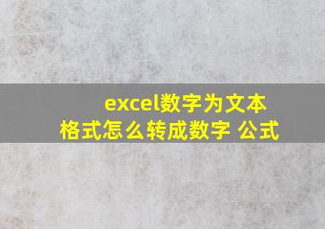 excel数字为文本格式怎么转成数字 公式